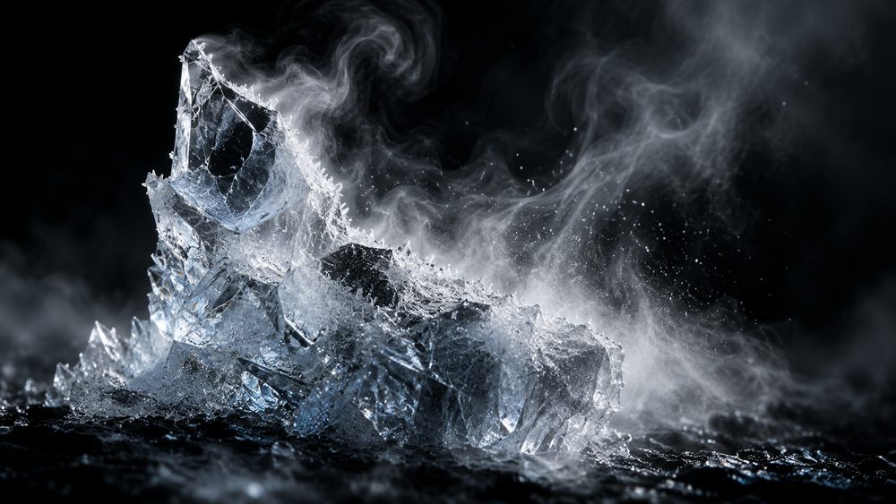 Crystalline solid releasing vapor